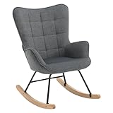 WOLTU Schaukelstuhl Sessel Relaxsessel Schaukelsessel Schwingstuhl, gepolstert,...