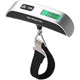 GeeRic Digitale Kofferwaage Gepäckwaage, Gepäckwaage Travel mit Temperatursensor,50KG /...