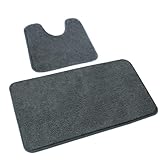 Rururug Badezimmerteppich Set 2 Teilig, Weiche Mikrofaser Badezimmermatte und wc Vorleger...