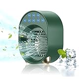 Bseical Luftkühler mit Verdunstungskühlung, Mini Ventilator USB 4 in 1,...