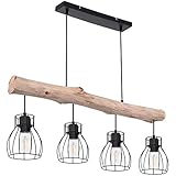 Globo Design Decken Hänge Leuchte Holz Balken Pendel Spot Ess Zimmer Retro Gitter Lampe...