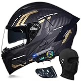 ACLFFSHOP Motorradhelm mit Bluetooth Klapphelm Modulare Helm, ECE Zertifiziert...