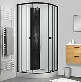 Marwell Dusche Komplettdusche Prime Style - Duschkabine Schwarz/Weiß 85x85x198 -...