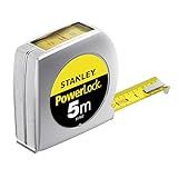 Stanley Powerlock Bandmaß 5m (mit Sichtfenster, extra starkes Band,...