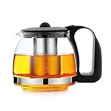T24 Teekanne aus Glas mit Siebaufsatz Hitzebeständig herausnehmbaren Edelstahl Filter...