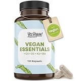 Vegan Essentials (120 Kapseln hochdosiert) vegane Grundversorgung aus Vitamin...