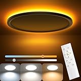 AmazeFan LED Deckenleuchte Dimmbar - 34W 3400LM Deckenlampe mit Fernbedienung - 8W...