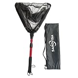 SARDVISA Faltbares Fischernetz, gummiert & verwicklungsfreier Kescher für einfaches...