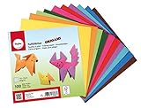RAYHER HOBBY 71831000 Origami Faltblätter, 100 Blatt sortiert, 10 Farben beidseitig,...