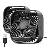TOPK USB Ventilator 2 Stück Mini Tischventilatoren leiser Betrieb und starker Luftstrom,...