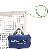 SIVENKE Badminton Netz Aufgerüstet Badmintonnetz mit Drahtseil Faltbares Nylonnetz 610 x...