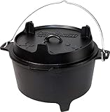 Grillfürst Dutch Oven ca. 9 Liter - stabil stehender Feuertopf durch speziell...