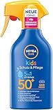 NIVEA SUN Kids Schutz & Pflege Sonnenspray LSF 50+, hoher Sonnenschutz mit...