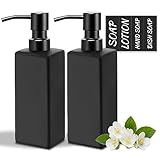 MIUSITE Seifenspender Schwarz matt, Modern Seifenspender Glas mit mit Edelstahl pumpe,...