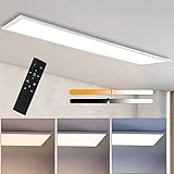 CBJKTX LED Deckenleuchte Dimmbar Panel Deckenlampe 120x30 cm mit Fernbedienung 48W...