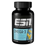 ESN Omega-3, 60 Kapseln, hochdosiertes EPA & DHA, unterstützt Herz, Gehirn & mehr, 1200...