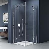 doporro Eck-Duschkabine Eckdusche Rav01K 100x100x190cm Glasdusche ESG-Sicherheitsglas...