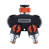 GRIFEMA 2-Wege-Verteiler, 3/4 Zoll und 1/2 Zoll Wasseranschluss Verteiler, 2 Geräte...