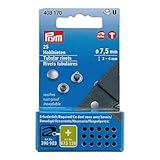 Prym 403170 Hohlnieten, ø 7,5/3-4 mm, Messing silberfarbig, 25 Stück für...