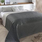 Delindo Lifestyle Tagesdecke Belford anthrazit grau, Bettüberwurf für Doppelbett,...