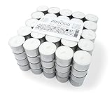 Pritogo Teelichter, Weiss in Aluhülle Ø 3,8 * 2,5 cm, Rußfrei, Brenndauer: 8 Stunden...