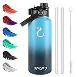 Opard Edelstahl Trinkflasche, 1L Vakuum Doppelwandisolierung Auslaufsicher Thermoskanne,...
