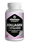Collagen Kapseln hochdosiert + Hyaluron-Säure + Chondroitin + Lysin, 600 mg reines...