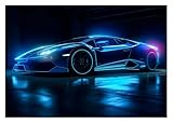 Fototapete Auto Sportwagen 3D Effekt Gaming Junge Kinderzimmer - inkl. Kleister...