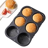 NCOALE Burger Buns Backform, Antihaft Brötchen Backform Rund 10cm Ø Silikon...