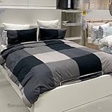 IKEA BRUNKRISSLA Bettwäscheset 2tlg.; schwarz/grau (140cm x 200cm und 80cm x...