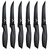 targzier Steakmesser 6-teiliges aus Edelstahl, Scharfes Steakmesserset mit Wellenschliff,...