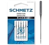 SCHMETZ Nähmaschinennadeln | 5 Black Super-Fein-Nadeln | 130/705 H-SU XS |...