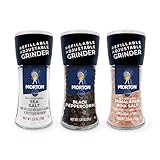 Morton Himalaya-Salz (70,9 g) & Meersalz (70,9 g) & schwarzer Pfeffer (34 g) Mühlen-Set,...