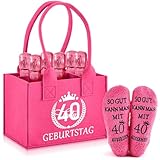 Jadive Geschenke 40 Geburtstag Prosecco Damen Handtasche Filztasche für 6 Flaschen 40...