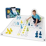 alldoro 60060 XXL Ludo 150 x 150 cm, riesiges Familien-Brettspiel mit 16 großen...
