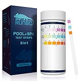 RUNBO 3-in-1 Pool-Teststreifen für Spa, 150 Stäbchen, Teststreifen, Wassertest-Set,...