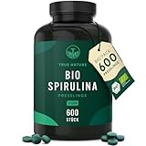 Bio Spirulina Presslinge – 600 Tabletten (500 mg) – 4.000mg hochdosiert – Bio-Algen...