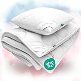 KNERST® Kinder Bettdecke 135x200 Set mit Kissen 80x80cm - Ganzjahresdecke...