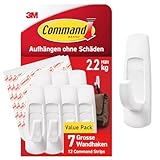 Command Mehrzweckhaken, Vorteilspack, Größe L, Weiß - 7 Haken Selbstklebend und 12...