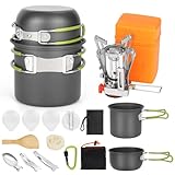 Dreamhigh® Leichtes Camping-Kochgeschirr-Set, 14-teiliges Kochgeschirr-Set für...