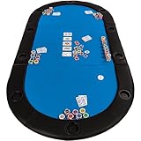 GAMES PLANET Faltbare Pokerauflage „Straight Flush“ mit Tasche, 208x106x3 cm, MDF...