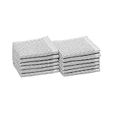 Amazon Basics Waschlappen, geruchshemmend, strukturiert, 30 x 30 cm, 12 Stück, Hellgrau