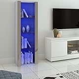 Panana Vitrinenschrank Glasvitrine Vitrine Schrank mit RGB LED-Beleuchtung, 3...