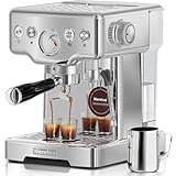 Neretva Siebträgermaschine, 15 Bar Espressomaschine mit Druckanzeige...