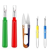 4 Stück Nahttrenner,Saumtrenner Seam Ripper Set mit Schutzkappe,Groß/Klein Nähen...