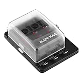 ZJchao 6 -Wege Blatt Sicherungskasten Sicherungskastenhalter, Sicherungsblock mit LED...