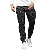 Klein Cargohose Herren Sportliche solide Herren Taschenhose Overalls Freizeit Mode...