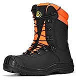SAFETOE Sicherheits-Kettensäge Schnittschutzstiefel Klasse 1 mit echter Kuh...