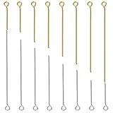 TOAOB 800 Stück Eye Pins Silber und Gold Metall Kettelstifte Nietstifte mit...