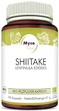 MycoVital Bio Shiitake Pilzpulver-Kapseln 90 Stück je 450 mg aus deutschem...